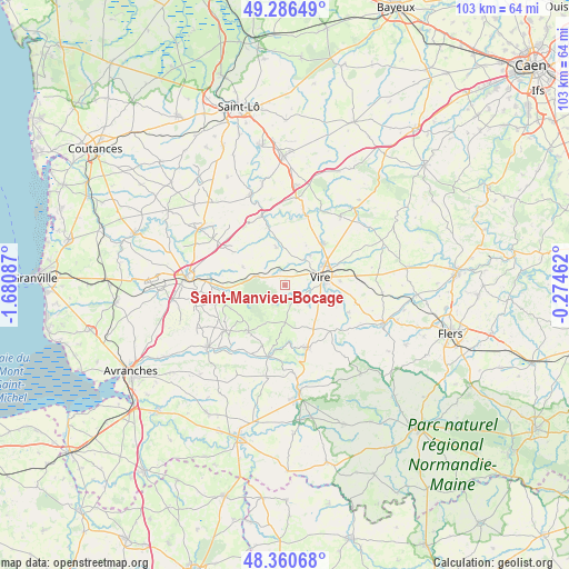 Saint-Manvieu-Bocage on map