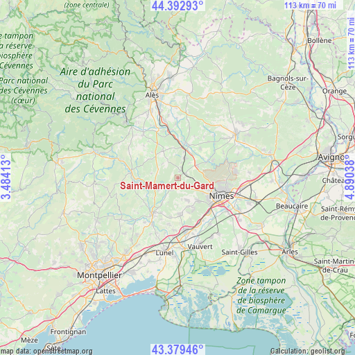 Saint-Mamert-du-Gard on map