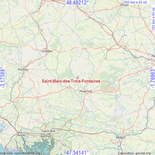 Saint-Malo-des-Trois-Fontaines on map
