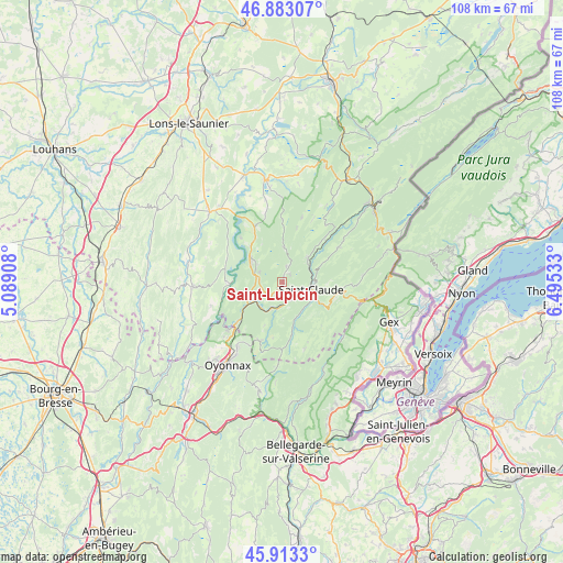 Saint-Lupicin on map