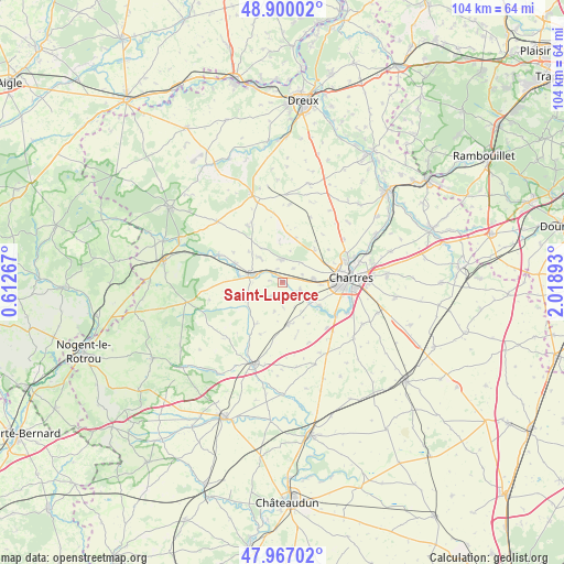 Saint-Luperce on map