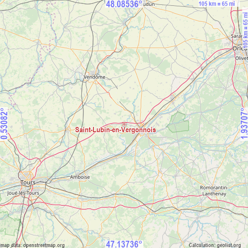 Saint-Lubin-en-Vergonnois on map
