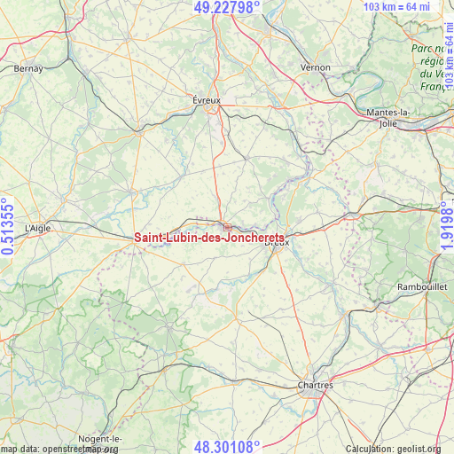 Saint-Lubin-des-Joncherets on map