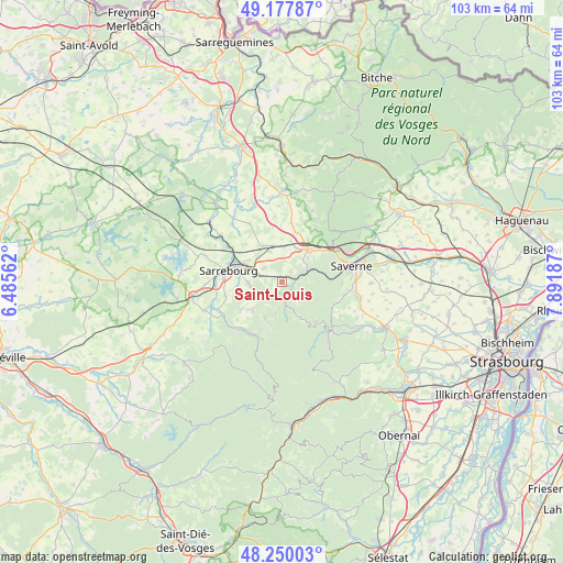 Saint-Louis on map