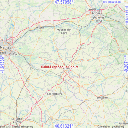 Saint-Léger-sous-Cholet on map