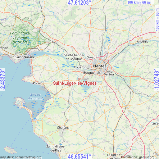 Saint-Léger-les-Vignes on map
