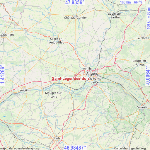 Saint-Léger-des-Bois on map