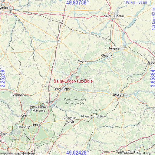 Saint-Léger-aux-Bois on map