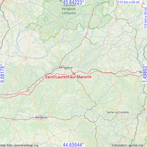 Saint-Laurent-sur-Manoire on map
