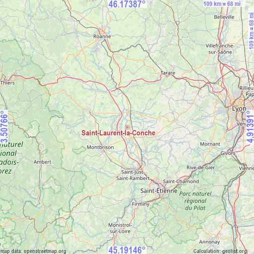 Saint-Laurent-la-Conche on map