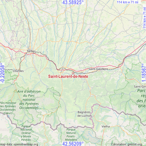 Saint-Laurent-de-Neste on map