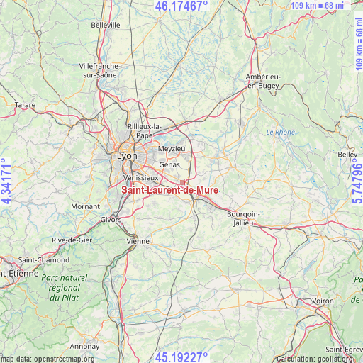 Saint-Laurent-de-Mure on map