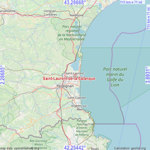 Saint-Laurent-de-la-Salanque on map