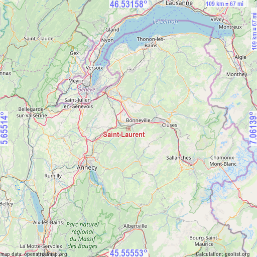 Saint-Laurent on map