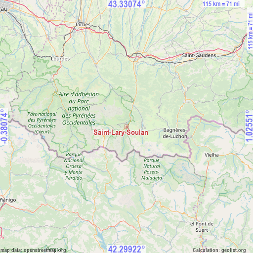 Saint-Lary-Soulan on map