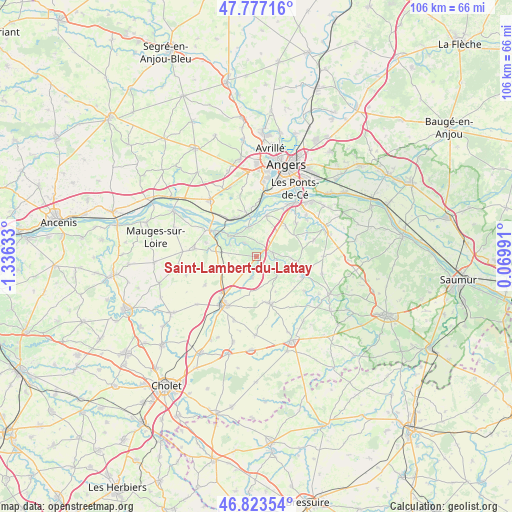 Saint-Lambert-du-Lattay on map