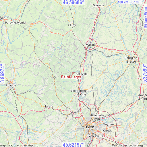 Saint-Lager on map