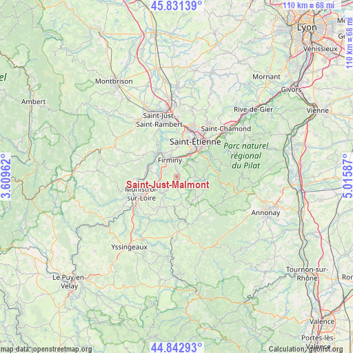 Saint-Just-Malmont on map