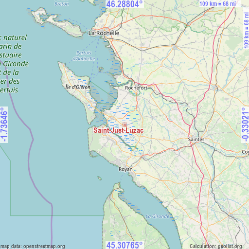 Saint-Just-Luzac on map