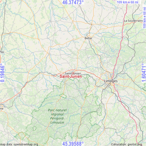 Saint-Junien on map