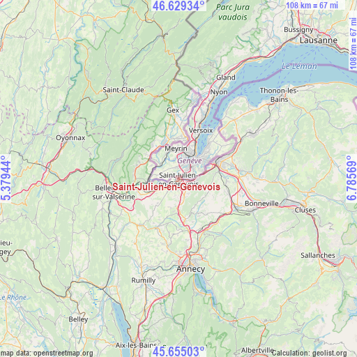 Saint-Julien-en-Genevois on map