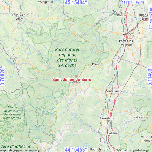 Saint-Julien-du-Serre on map