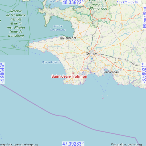 Saint-Jean-Trolimon on map