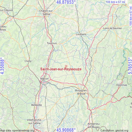 Saint-Jean-sur-Reyssouze on map