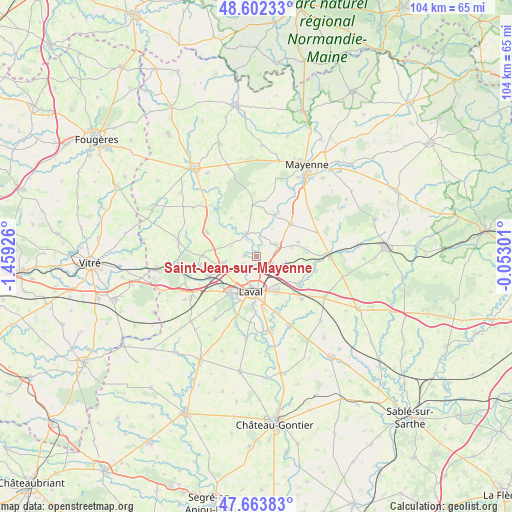 Saint-Jean-sur-Mayenne on map