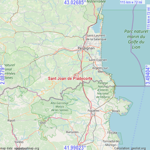 Sant Joan de Pladecorts on map