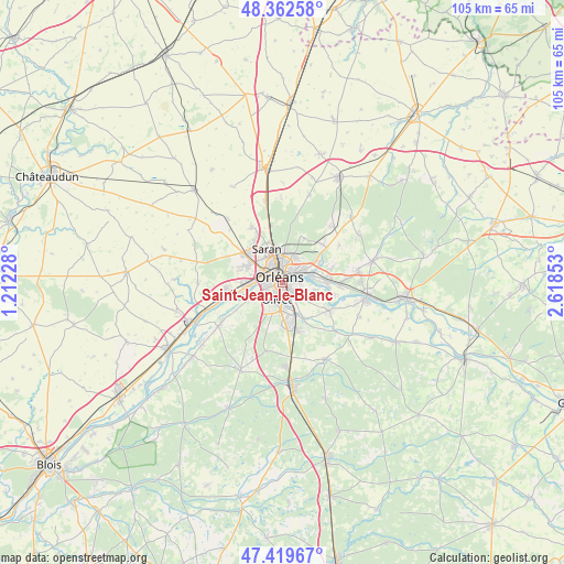 Saint-Jean-le-Blanc on map