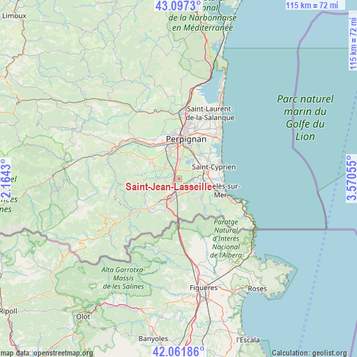 Saint-Jean-Lasseille on map