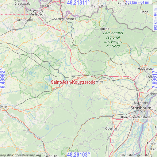 Saint-Jean-Kourtzerode on map