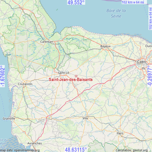 Saint-Jean-des-Baisants on map
