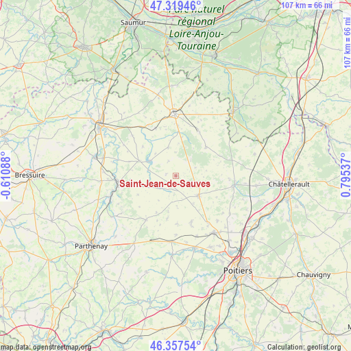 Saint-Jean-de-Sauves on map