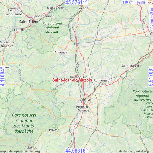 Saint-Jean-de-Muzols on map