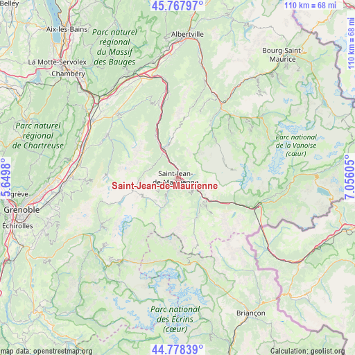 Saint-Jean-de-Maurienne on map