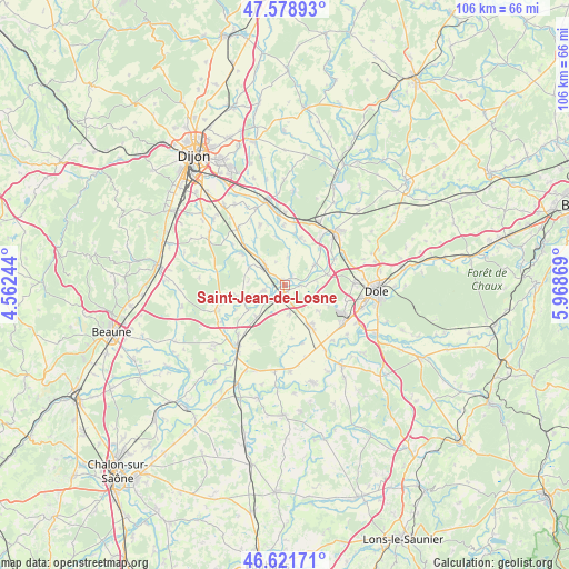 Saint-Jean-de-Losne on map