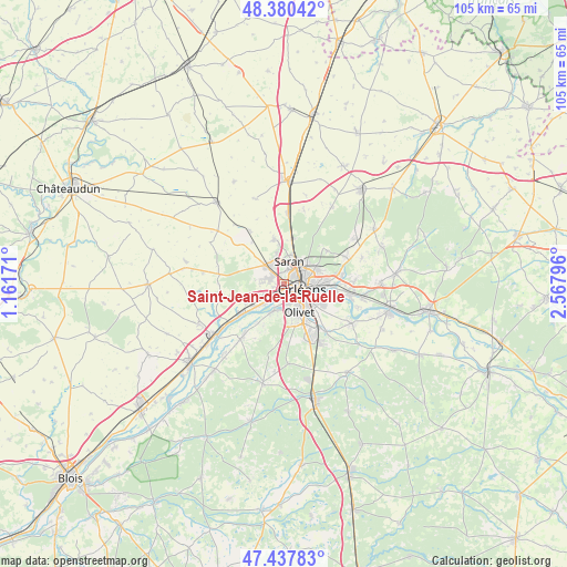Saint-Jean-de-la-Ruelle on map