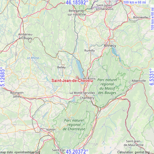 Saint-Jean-de-Chevelu on map