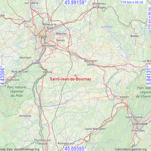 Saint-Jean-de-Bournay on map