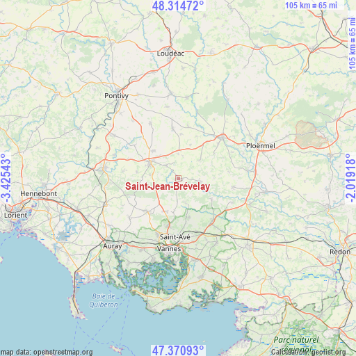 Saint-Jean-Brévelay on map