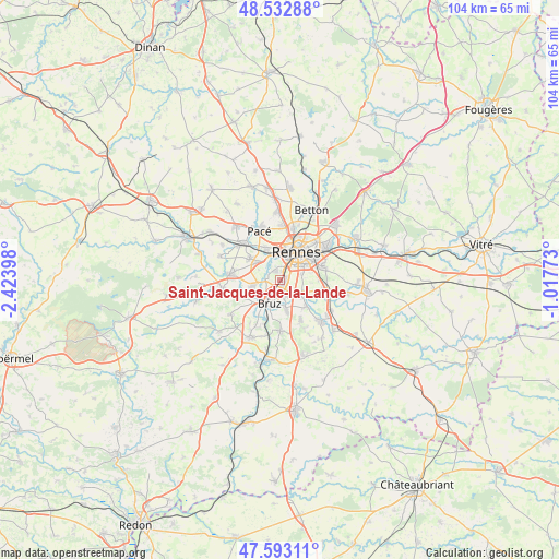Saint-Jacques-de-la-Lande on map