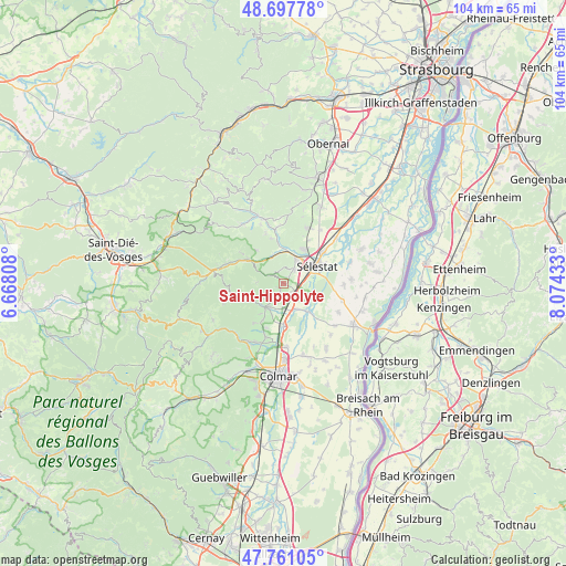 Saint-Hippolyte on map