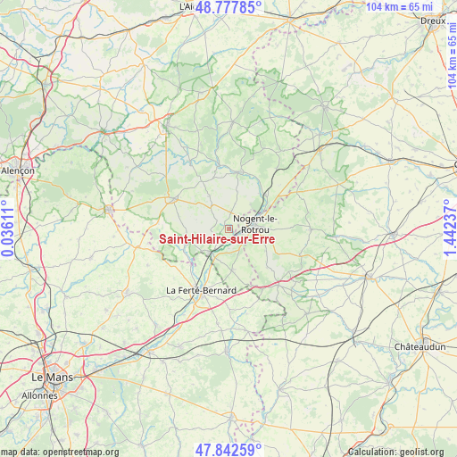 Saint-Hilaire-sur-Erre on map