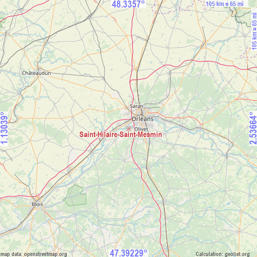 Saint-Hilaire-Saint-Mesmin on map