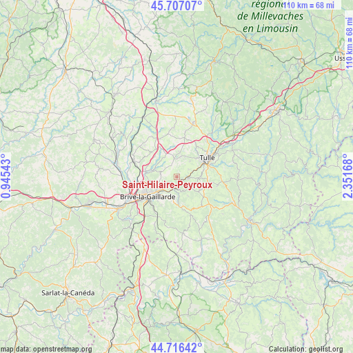 Saint-Hilaire-Peyroux on map