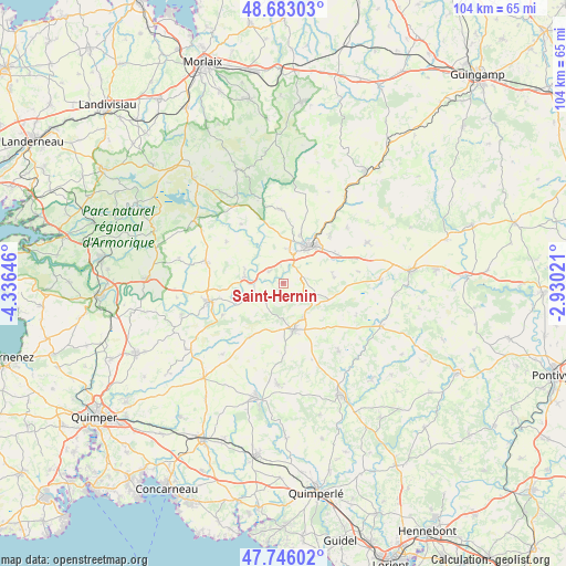 Saint-Hernin on map