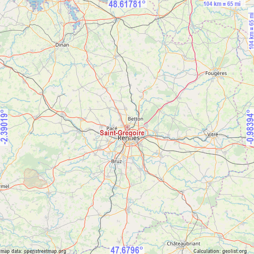 Saint-Grégoire on map