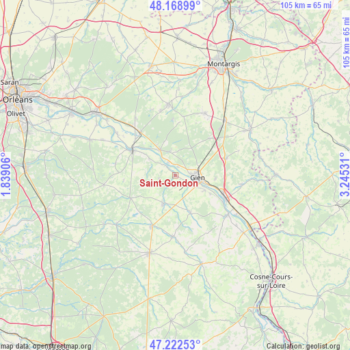 Saint-Gondon on map